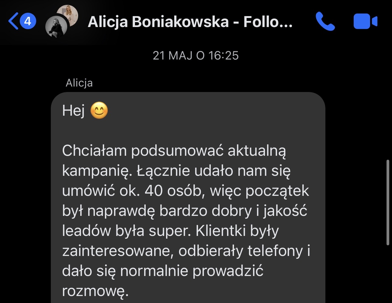 Wynik – 40 klientek na depilację laserową w 30 dni